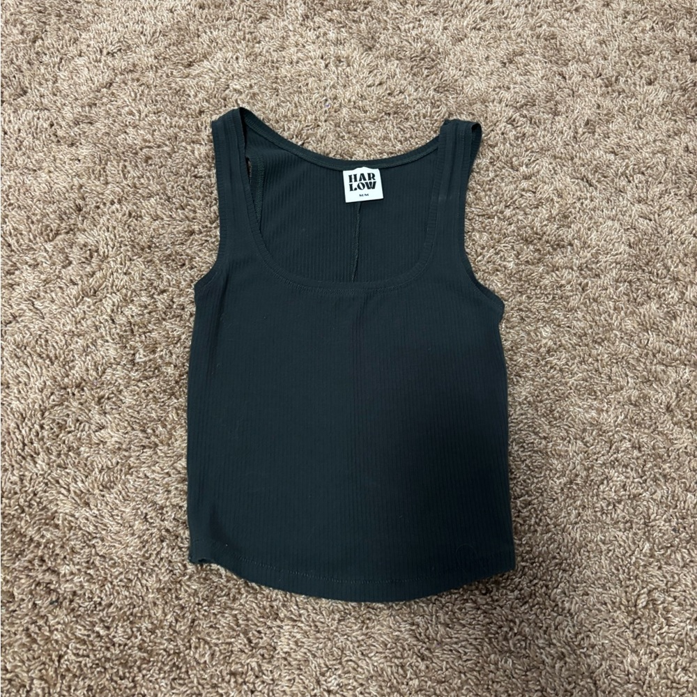 green ribbed tank top
